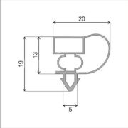 Уплотнитель двери 820x1520 мм холодильника Electrolux Профиль Е1 в паз