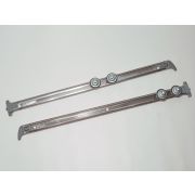 Комплект направляющих корзины столовых приборов ((комплект: 2шт направляющие+4 шт ролики) посудомое